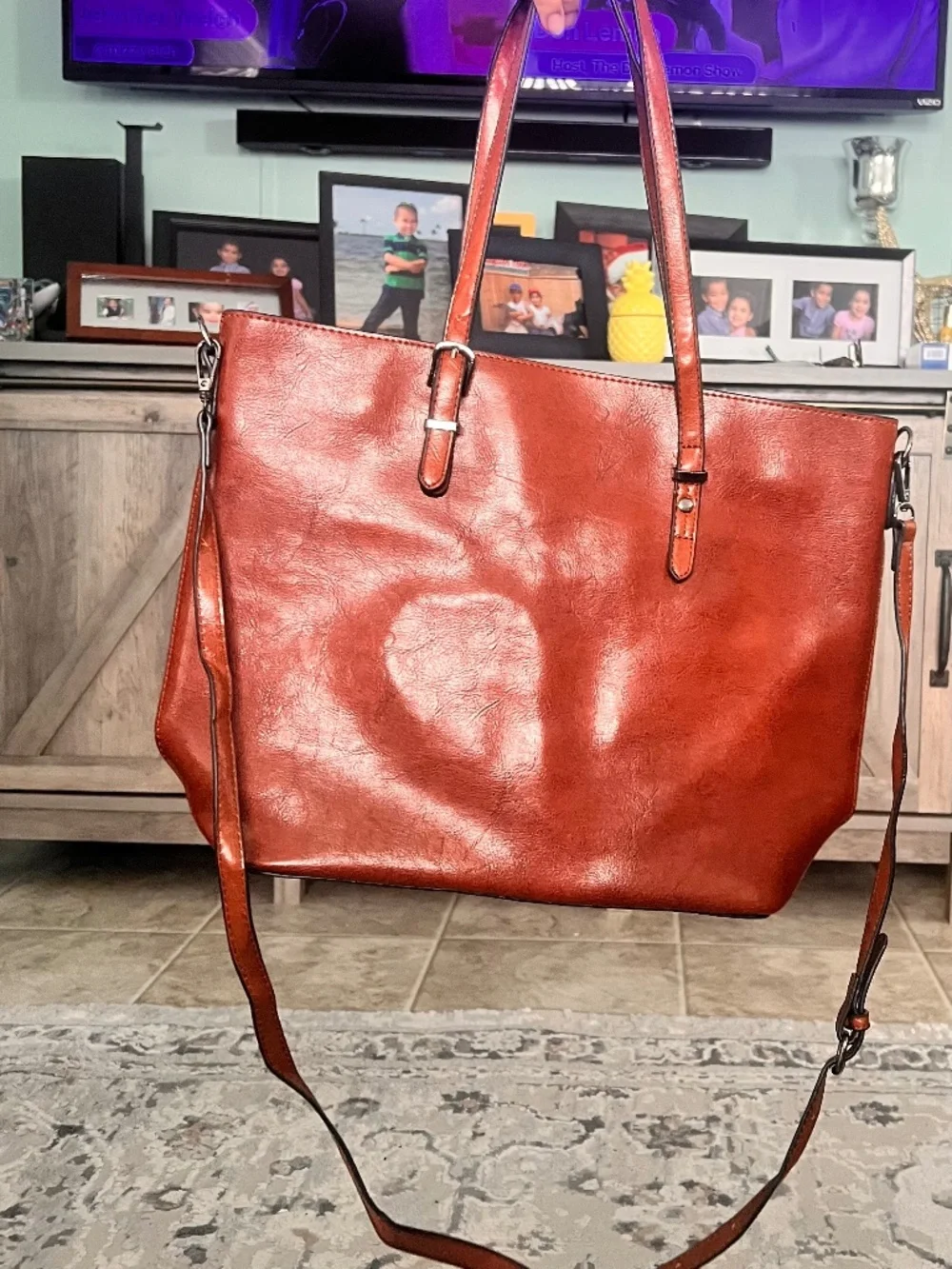 New brown leather bag